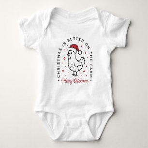 Body Joyeux Noël poulet drôle ferme animal mignon