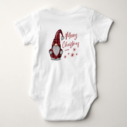 Body Joyeux Noël Rustique Gnome en Red Buffalo Plaid (Dos)