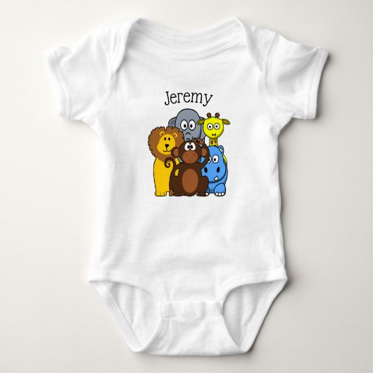 Body Jungle ou Zoo Animaux Thème Personnalisé Baby Tee (Devant)