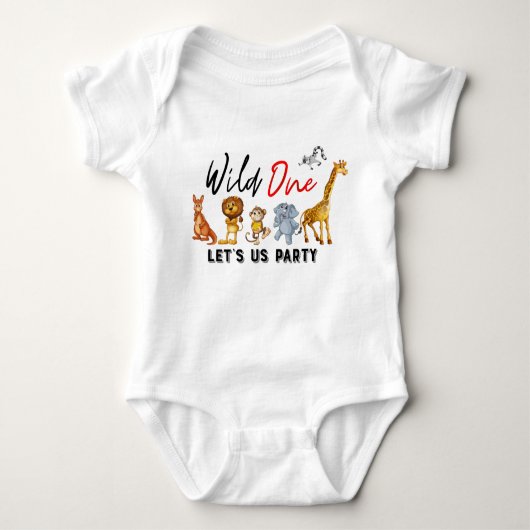 Body Jungle Safari Wild One Baby Boy 1 Anniversaire Rom (Devant)