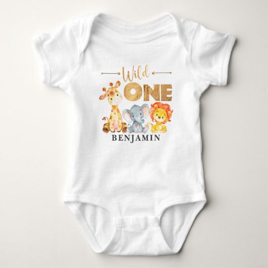 Body Jungle Wild One 1er Anniversaire Baby Bodysuit (Devant)