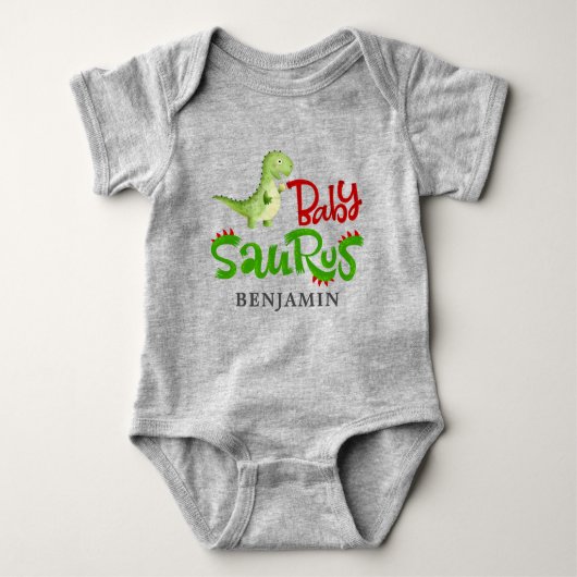 Body Jurassic Dinosaur Personalisé Baby Saurus (Devant)