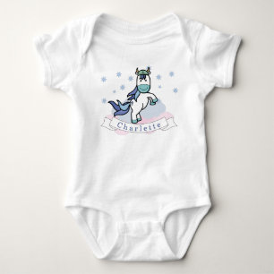 Body Kawaii Unicorn Colorée Maillot Étoiles Nuages Nom