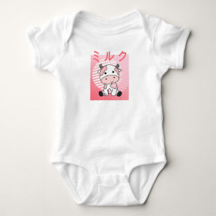Body Kawaii Vache Rétro Milkshake à la fraise japonaise