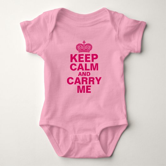 Body "Keep Calm and Carry Me" bébé fille personnalisée (Devant)