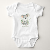 Koala Rose Floral Vert 1er Anniversaire tenue