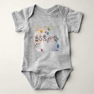 Body Koala Whimsical Watercolor Grey Baby Bodysuit