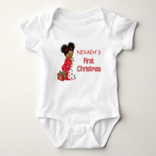 Body La première ChristmaT-Shirt de fille afro-américai