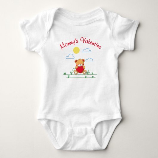 Body La Saint-Valentin de maman - Ourson mignon avec cœ (Devant)