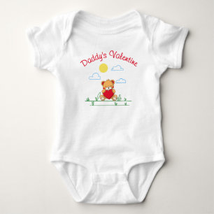 Body La Saint-Valentin de papa - Ourson mignon avec cœu