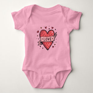 Body La Saint-Valentin Vintage Heart Doodle Amour
