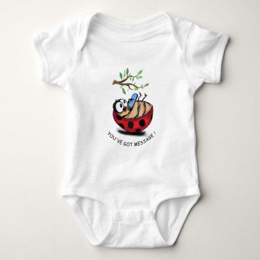 Body Ladybug Typing Message Funny Baby Bodysuit (Devant)