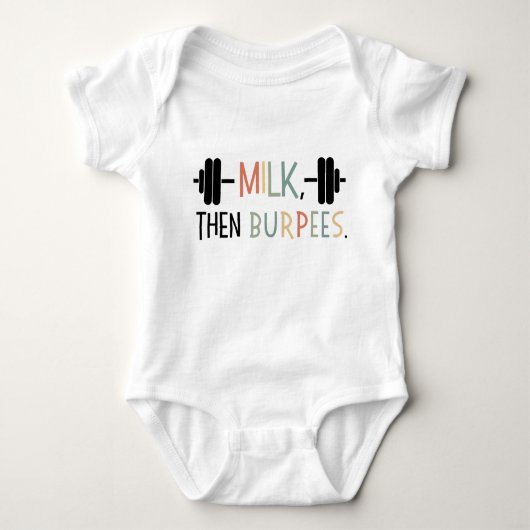 Body Lait Puis Burpees, Drôle Cadeau Bébé, Amateur De G (Devant)