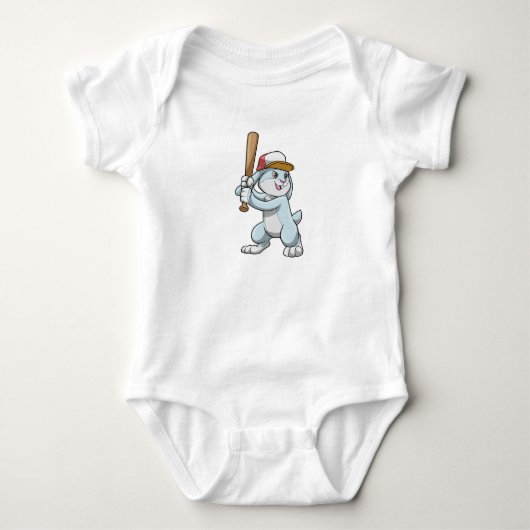 Body Lapin au baseball avec batte de baseball (Devant)