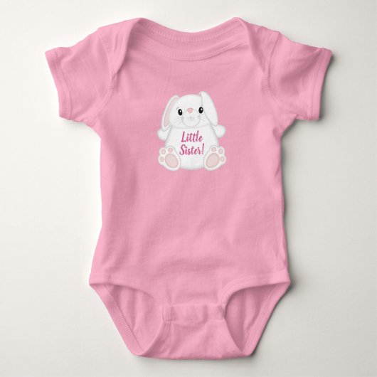 Body Lapin Baby shower rose (Devant)