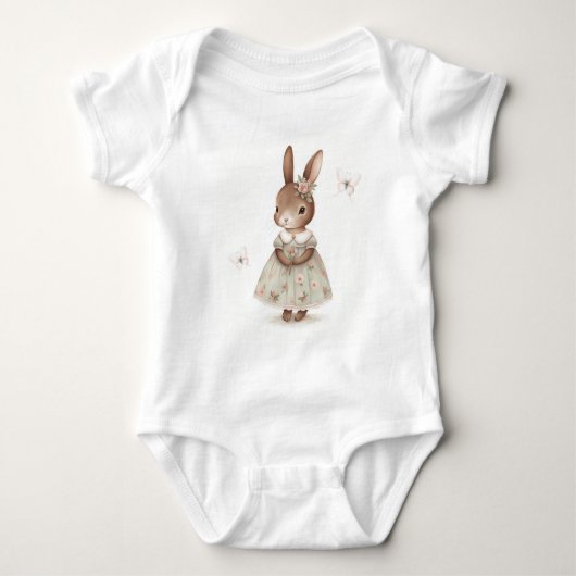 Body Lapin Brown en robe florale (Devant)