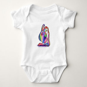 Body Lapin coloré avec Bodysuit bébé Fleur