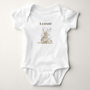 Body Lapin de bois personnalisé pour bébé