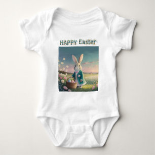 Body lapin de Pâques avec oeufs de Pâques Joyeuses Pâqu