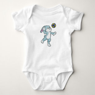 Body Lapin en sport avec volleyball