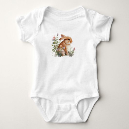 Body Lapin Lapin avec Fleurs (Devant)