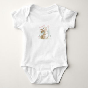 Body Lapin Lapin Personnalisé Fille Rose mignonne