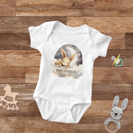 Body Lapin lune ciel beige mignon