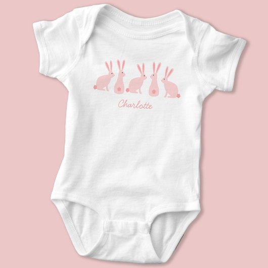 Body Lapin mignon lapins rose Personnalisé
