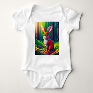 Body Lapin Rouge assis sur de l'herbe verte