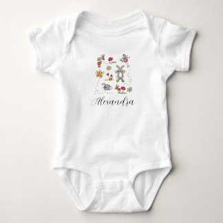 Body Lapins, papillons, fleurs et fée personnalisés