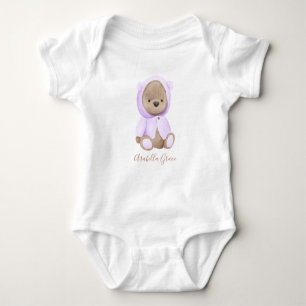 Body Lavender Teddy Bear Nom personnalisé Bébé Bébé