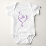 Body Lavender Treble Clef & Bass Clef Heart<br><div class="desc">Le design parfait pour les mélomanes.</div>