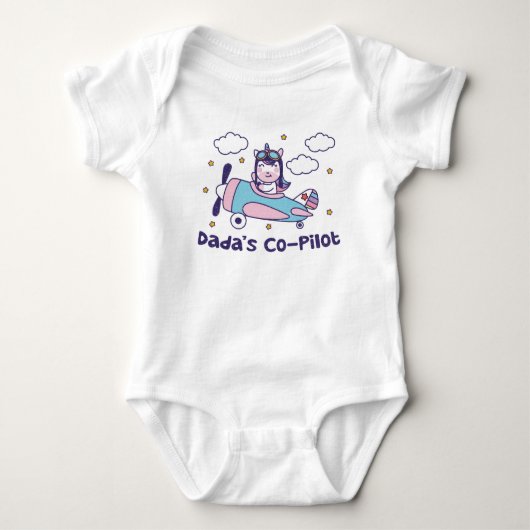 Body Le copilote de Dada - Avion Licorne (Devant)