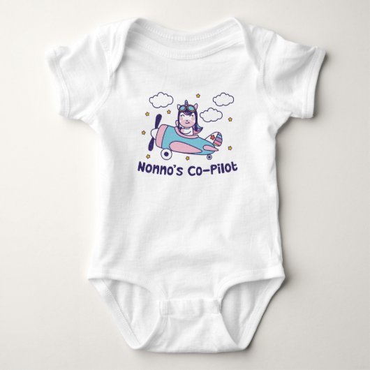 Body Le copilote de Nonno - Avion Licorne (Devant)