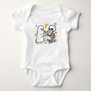 Body Le premier Halloween de bébé, fantôme et squelette