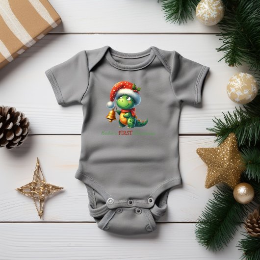 Body Le premier Noël de bébé Dinosaur Vert 