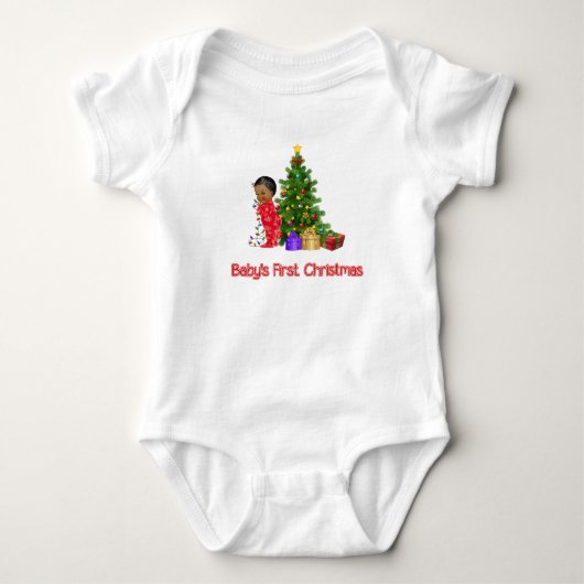 Body Le premier T-shirt Noël du bébé africain américain (Devant)