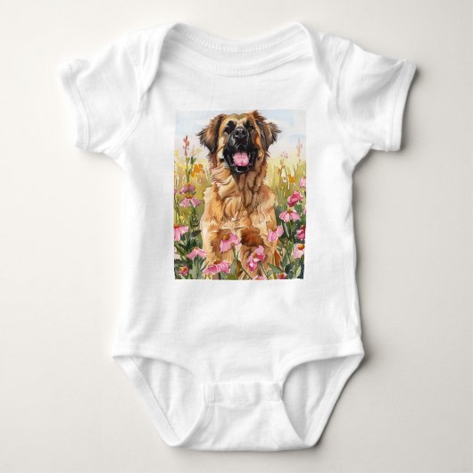 Body Leonberger Watercolor Baby Bodysuit (Devant)