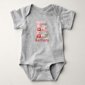 Body Lettre brodée initiale B en patchwork pour la nurs (Devant)