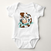 Body Lettre de vache adorable D Baby Outfit avec nom pe (Devant)