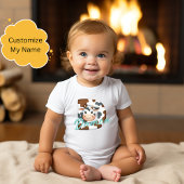 Body Lettre de vache adorable D Baby Outfit avec nom pe