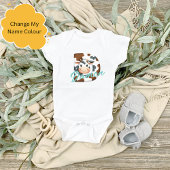 Body Lettre de vache adorable D Baby Outfit avec nom pe