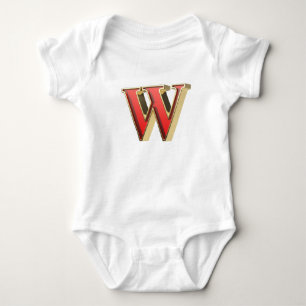 Body Lettre en verre rouge W