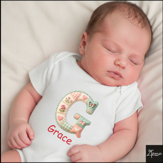 Body Lettre G initiale en patchwork matelassé pour la n