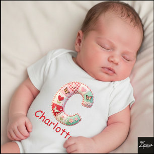 Body Lettre initiale C en patchwork matelassé pour la n