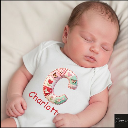 Body Lettre initiale C en patchwork matelassé pour la n