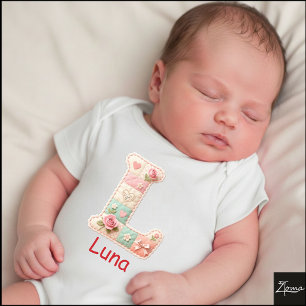 Body Lettre initiale L en patchwork matelassé pour la n