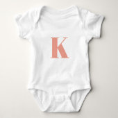 Body Lettre initiale | Monogramme Moderne Peach Design (Devant)