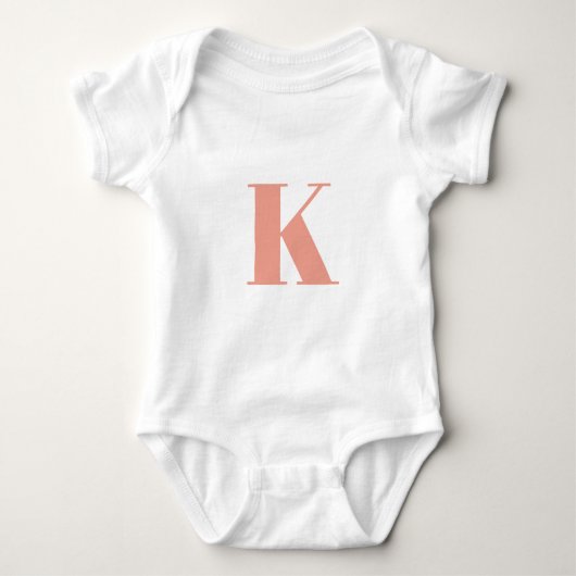 Body Lettre initiale | Monogramme Moderne Peach Design (Devant)