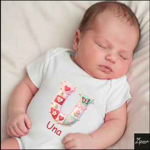 Body Lettre initiale U en patchwork matelassé pour la n